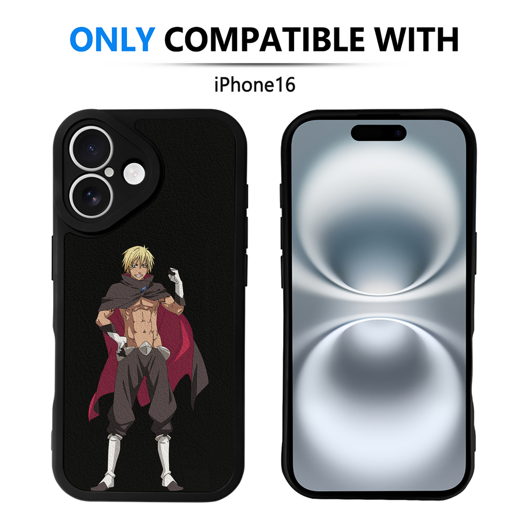 （画像用） 転スラ Regarding Reincarnated to Slime 【iPhone 16シリーズ対応】シリコンスマホケース（レザー調） 材質：シリコン